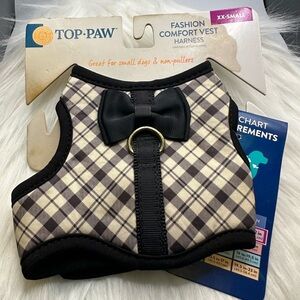 💜3/$15 Top Paw Fashion Comfort Vest Harness - Black and Brown Plaid